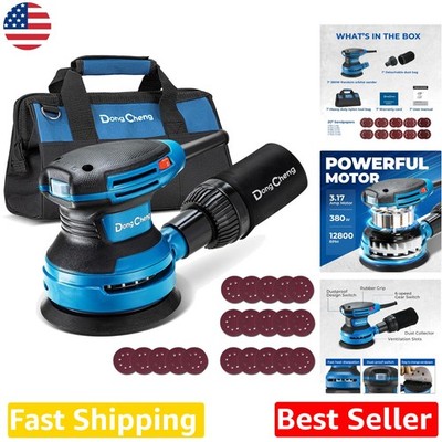 5-Inch Random Orbital Sander, 3.2A, 6 Speeds, Efficient Dust Control