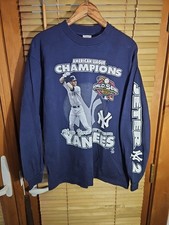 Vintage Y2K 2001 Derek Jeter Yankees World Series Player Tee T Shirt Large