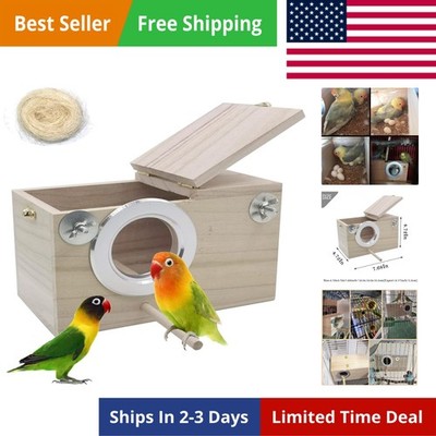 Parakeet Nesting Box Bird House Wood Breeding Box Parrots Mating