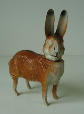 Antyczne pudełko do napełniania zając wielkanocny tektura - drewno sprzed 1945 roku