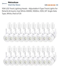 (20) LED Track Lighting Heads, 10W Adjustable LED Track Light Fixtures fo...