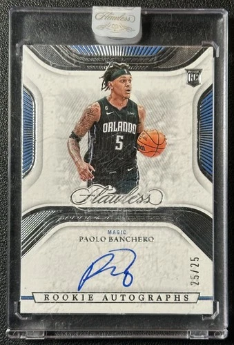 PAOLO BANCHERO 2022-23 PANINI FLAWLESS #RA-PBC ROOKIE AUTO RC 25/25 MAGIC