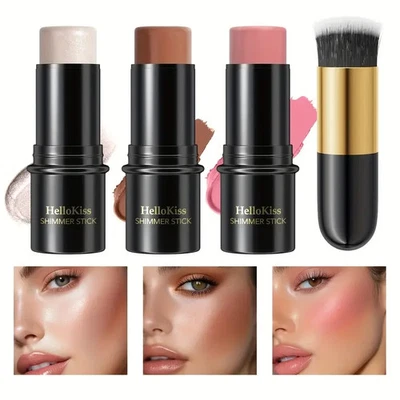 HELLOKISS Waterproof 3 in 1 Rouge, Kontur und Highlighter Kombination Set