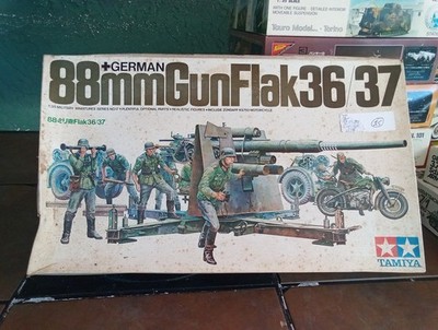 Tamiya German 8 Mm Flak Gun 135th Scale Model Kit With Motorcycle