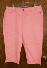 Lane Bryant Orange or Peach Capris Cropped Pants Stretch Women's Size 18