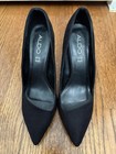 Aldo Stiletto High Heels Black Suede Size 6.5 Pointed Toe — photo 1