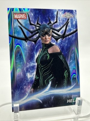 2025 Topps Marvel Chrome Hela #76 Sky Blue Raywave Refractor Thor Ragnarok
