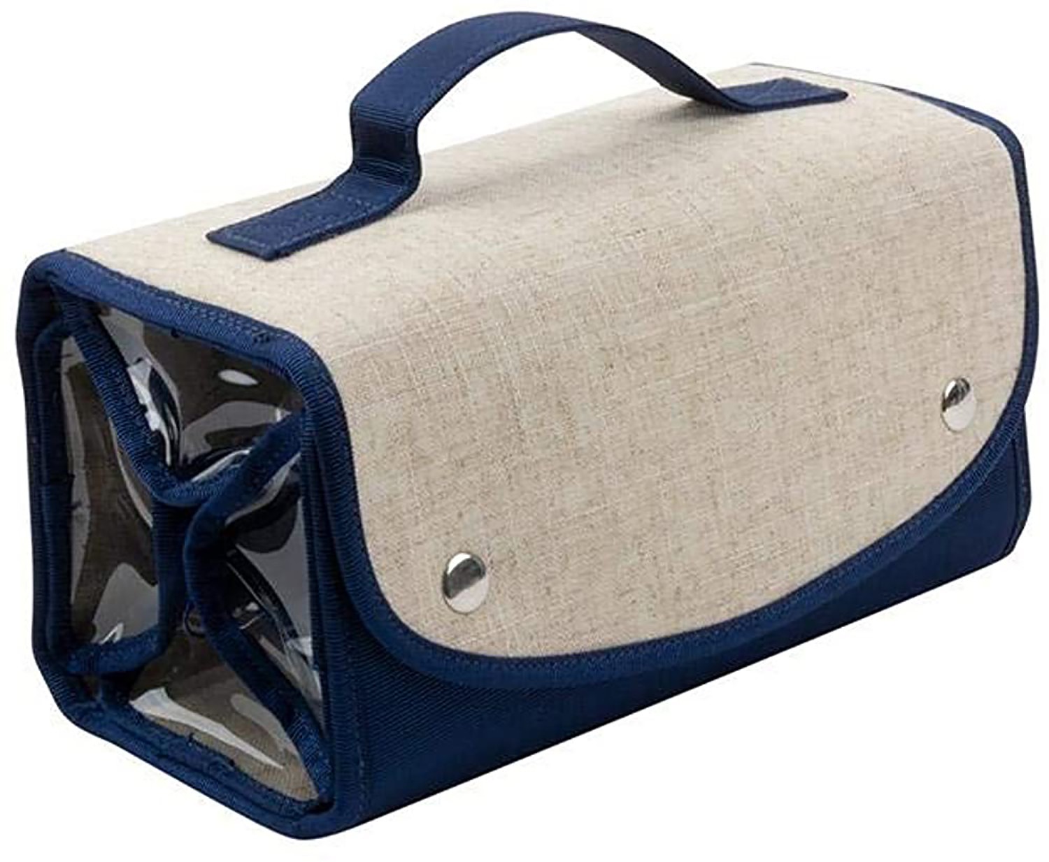 Дорожная косметичка Mainstreet Collection из темно-синего холста в рулонах для путешествий