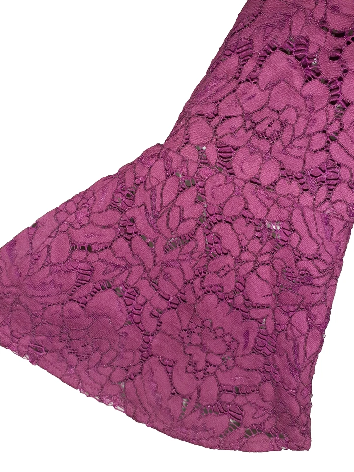 GABBY SKYE Size 14 Sheath Dress Wine Red Floral Lace 3/4 Sleeve Knee Length - Image 2 of 4