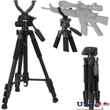 Heavy Duty Adjustable Tripod Hunting Photography Shooting V Yoke Head 21-59 Inch