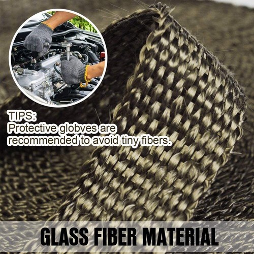 Titanium 2" 50FT Exhaust Header Heat Wrap Trap Motorcycle Fiberglass +5 Ties - Picture 3 of 9