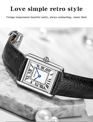 Tank Square Roman Scale Couple Solo - Sanda Luxury Classic Stylish Fashion Watch - Picture 11 of 29