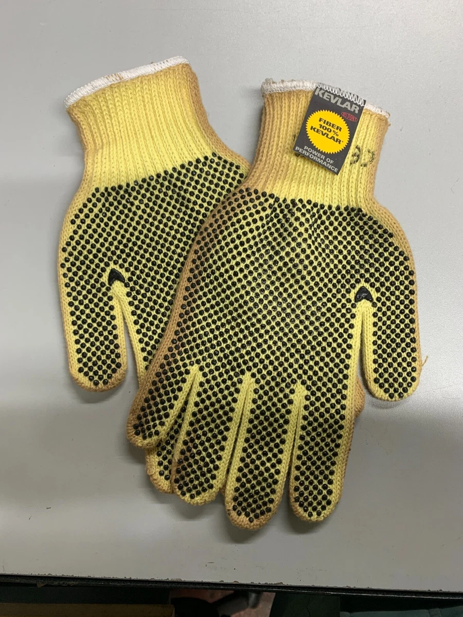 Safety Glove- Made with kevlar -Newtec Yellow with PVC Dots Size 9/Large