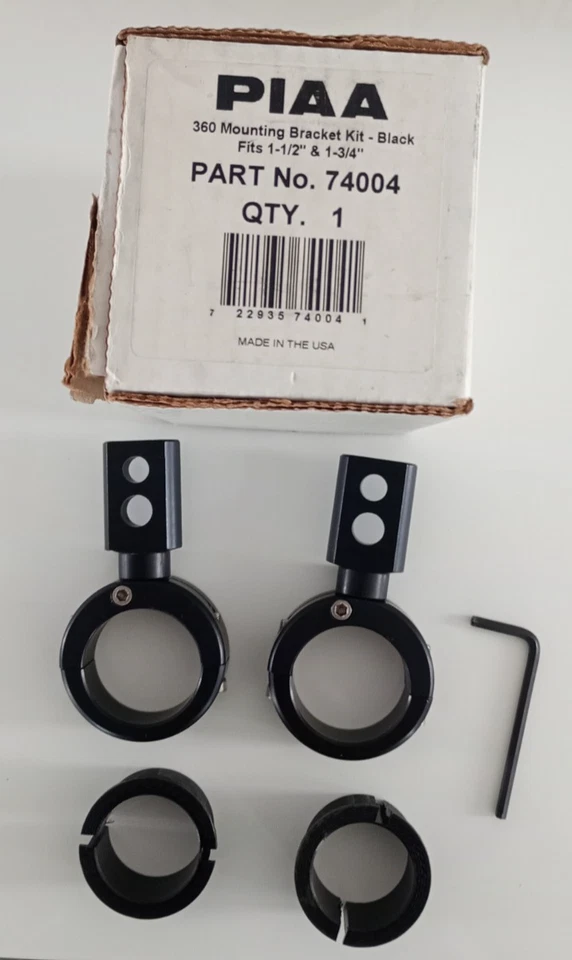PIAA Kit support fixation feux additionnels moto fixation sur crash bar Ø38-45mm - Photo 1/4