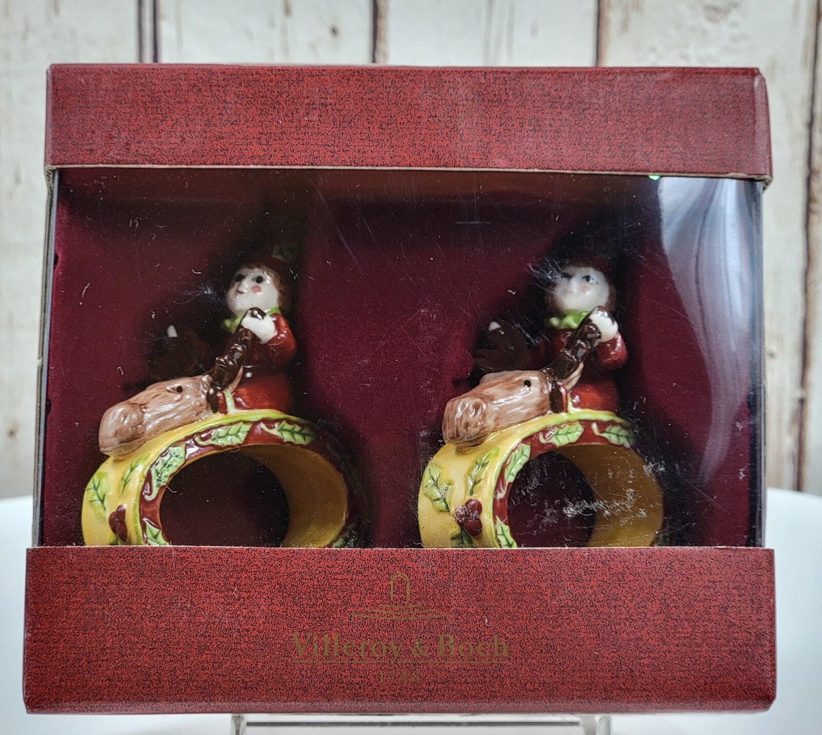 Villeroy & Boch Set of 2 Forest Friend Holiday Napkin Holders Reindeer