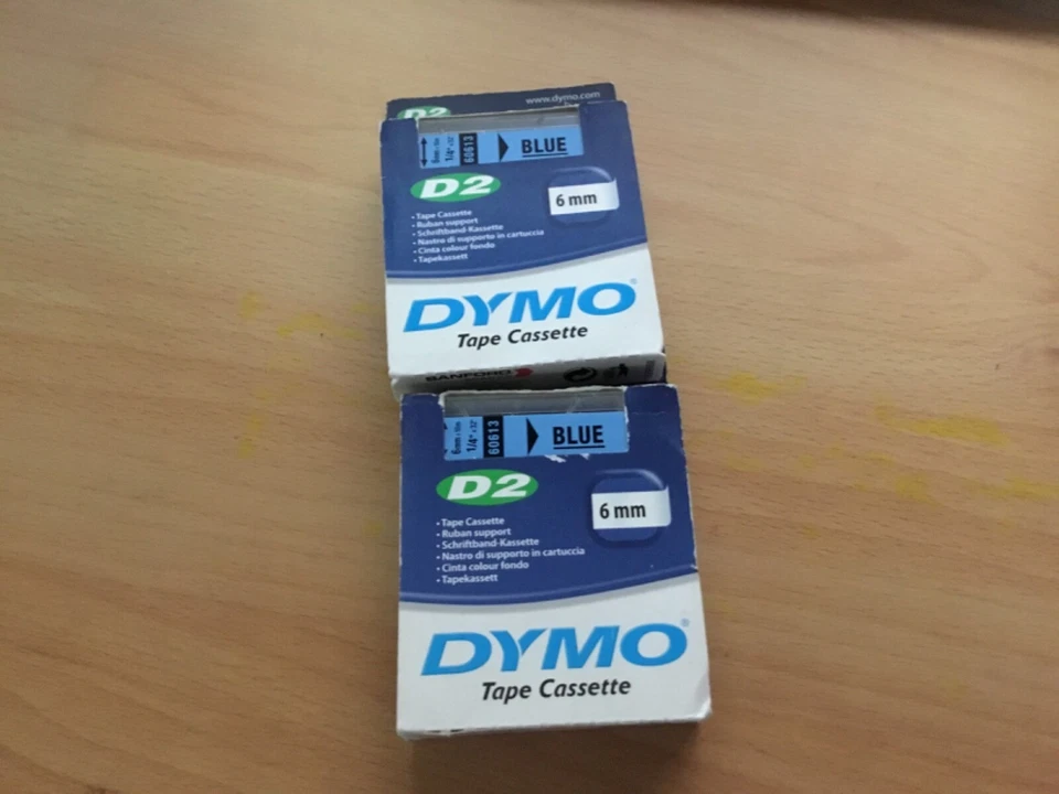 Schriftband Kassette Dymo D2 6mm Blau  für Dymo 6000, 9000 # 60613