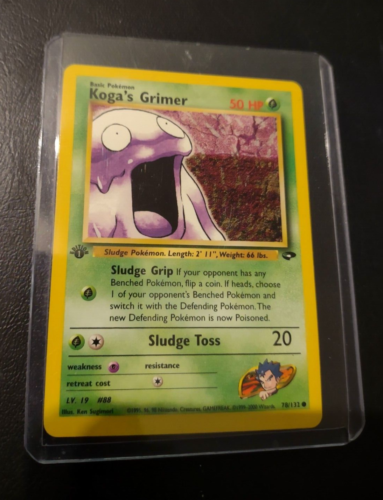 Tarjeta de Pokémon 1999/2000 #78/132 Koga's Grimer primera edición básica vintage - Imagen 1 de 2