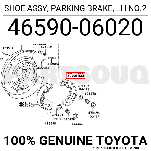 Toyota 46590 33020