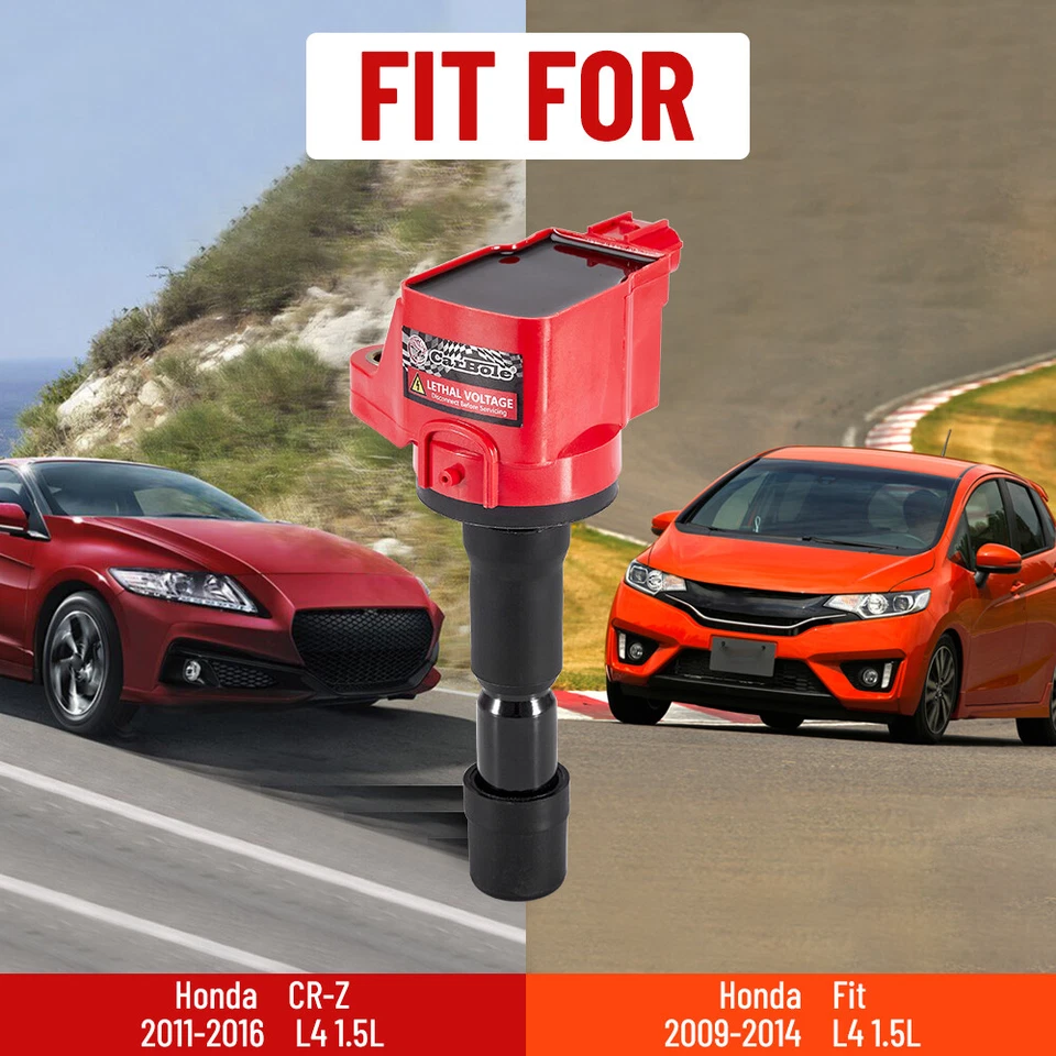 Set of 4 Ignition Coils + 4X Spark Plugs for Honda Fit City CR-Z 1.5L L4 UF626 Foto 2 de 4