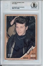 Pete Best The Beatles Original Drummer Signed Card Beckett BAS COA Autographed