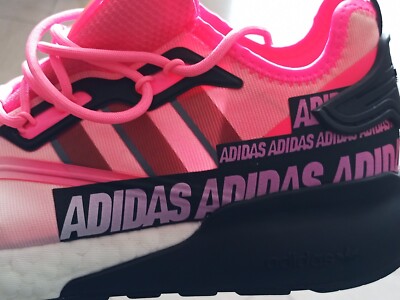 Size 10 - adidas ZX 2K Boost Wordmark Heel Stripe - Semi Solar Red