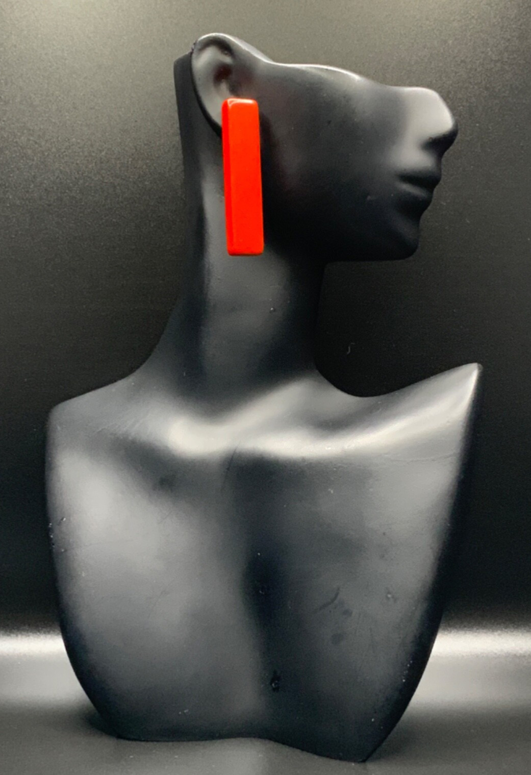 Retro Red Rectangular Plastic / Acrylic Earrings … - image 1