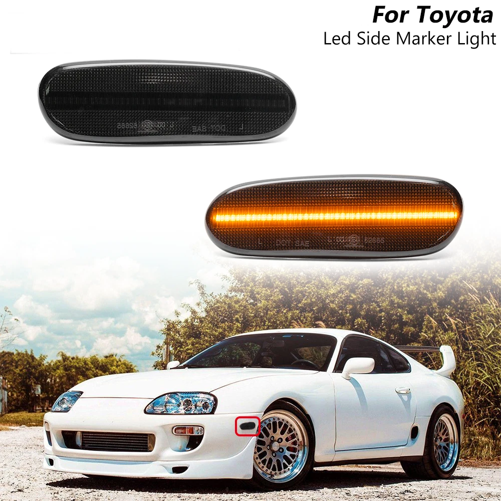 Smoked LED Front Side Marker Light For 1993-1998 Toyota Supra 00-05 Celica  MR2 | eBay