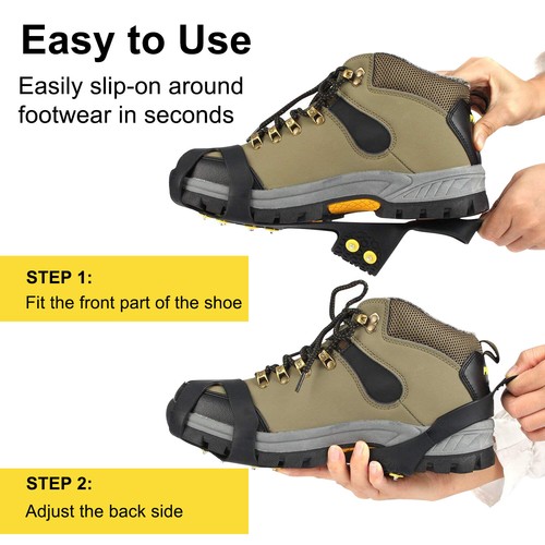 10 Stollen Eisklettern Steigeisen Schnee Griffe Anti Rutsch Schuh Stiefel Stollen Spikes - Bild 9 von 16