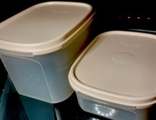 New MADE IN USA Tupperware Modular Mates #1792,1791 With Dusty Rose Seals