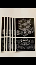 Mrs. Grossman’s Lot Of 6 Sheets Chalk Talk LOVE TO LIVE Stickers