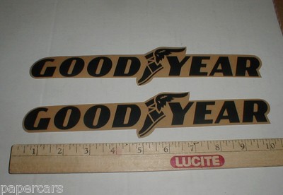 2 old Goodyear 1970s BMX bicycle motocross tires - Drag Racing Decal sticker NOS