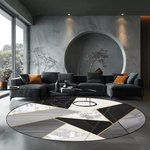 Runder Teppich Wohnzimmer Modern Luxus Zuhause Schlafzimmer Dekor Teppiche Großflächenmatten - Bild 29 von 32