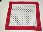 Vintage Anne Klein Scarf Red Blue White Stripes Polka Dot 30.5" Square Lion Logo — photo 2