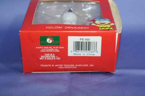 PEANUTS SNOOPY CHRISTMAS ORNAMENT SNOOPY HOLDING WOODSTOCK KURT ADLER NIB - Picture 3 of 3