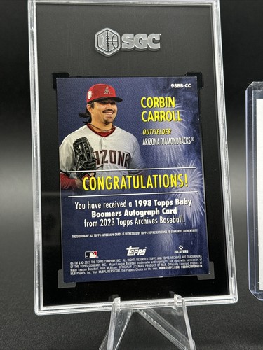 CORBIN CARROLL AUTO 23 Topps Archives on-card Baby Boomers dbacks #98BB-CC POP 1 - Picture 5 of 6