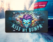 Kiss My Bumpr Front License Plate, Vanity Plate, Car Accessory Funny License