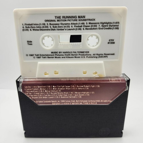 The Running Man Original Motion Picture Soundtrack Cassette Harold Faltermeyer - Picture 2 of 3