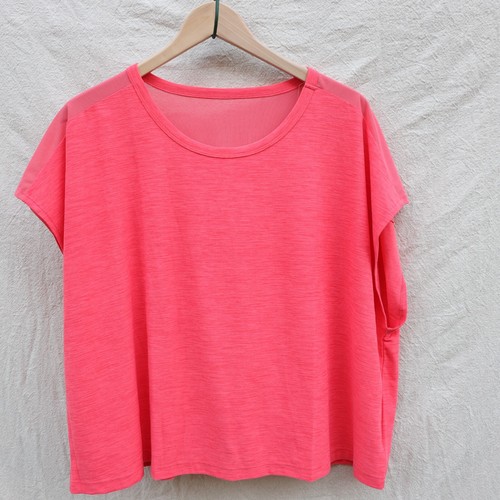 Womens Old Navy Top Active Shirt XXL Loose Breathe On Coral Sheer Mesh Back Tee - Picture 2 of 7