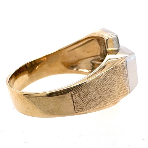 Men's Mid-Century Style Ring, Size 10.75 with Orange Sapphire in 14K Gold, 8g - Picture 9 of 13