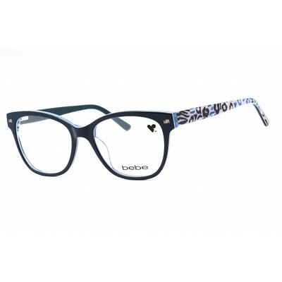 Bebe Women's Eyeglasses Blue Animal Zyl Full Rim Cat Eye Shape