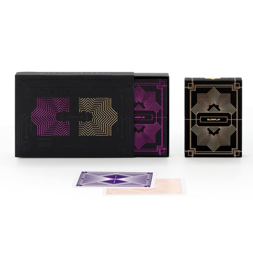 Slowplay 100% Plastic Playing Cards Set, 2 Decks, Purple & Gold, Waterproof - 第 1/6 張圖片