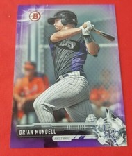 2017 Bowman BP86 Brian Mundell Purple Paper Parallel #028/250 Colorado Rockies