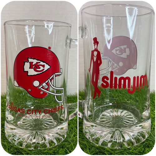 Kansas City CHIEFS 1991 Edizione da Collezione Slim Jim Brand Logo TAZZA VETRO 24 oz - Foto 1 di 9
