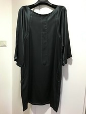 Max Mara Black SILK shift dress Italian size 40/GB8/US6, 100 silk