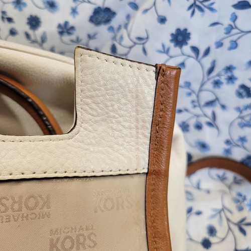Michael Kors Margo Satchel White/Almond Convertible Handbag Purse Large MK *Read - Picture 21 of 22