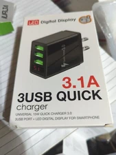 3 Port 3.1A Fast Quick Charging Wall Charger LED QC 3.0 3-USB Hub Power Adapter