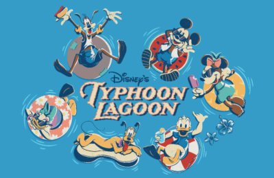 Walt Disney Typhoon Lagoon Poster 13x19 Mickey Donald Goofy Satin 