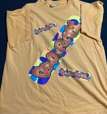 VTG OCEAN PACIFIC ORANGE BUBBLE LETTERING PURPLE BLUE RED YELLOW 1993 USA SIZE L