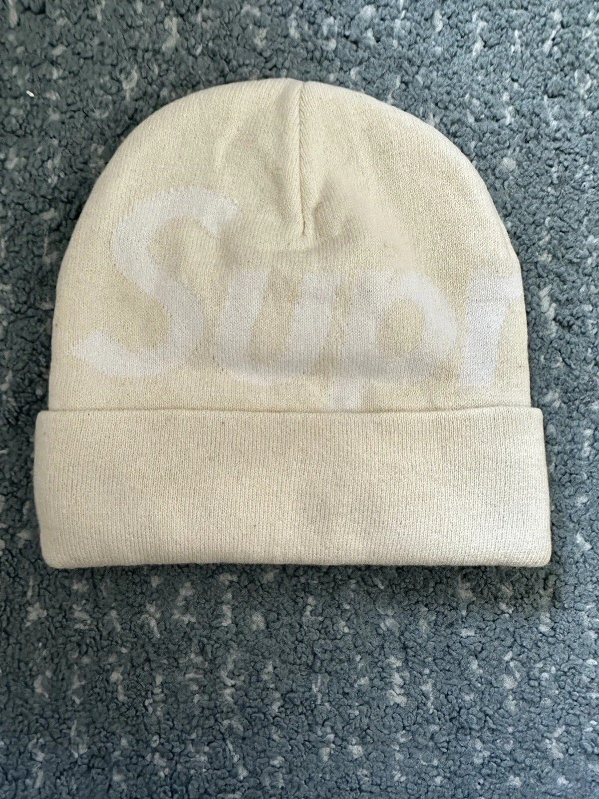 bonnet supreme grand logo blanc cassé 2017