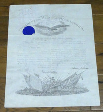 US President Andrew Johnson 1867 Military Original Discharge Paper